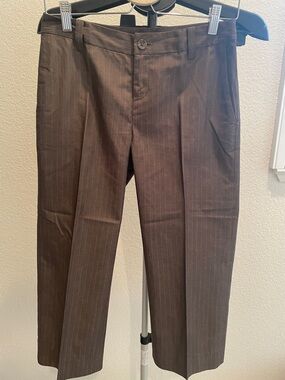 Banana Republic Brown Pinstripe Cropped Dress Pants